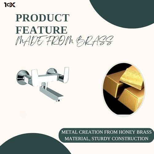 10X Brass Wall Mixer AR-9011 Non-Telephonic for Bathroom/Wall Mounted Chrome Plated - Image 3