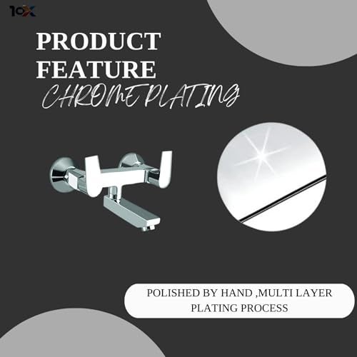 10X Brass Wall Mixer AR-9011 Non-Telephonic for Bathroom/Wall Mounted Chrome Plated - Image 5