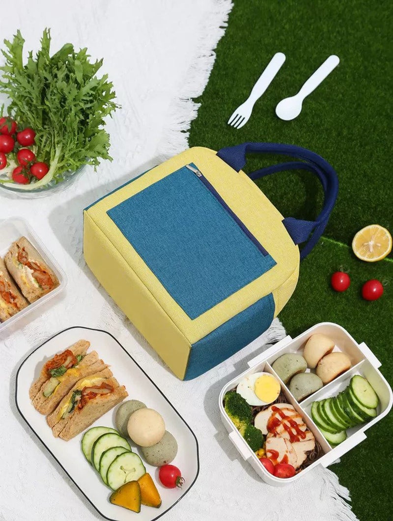 House of Quirk Portable Reusable Lunch Bag Insulated Lunch Bag with Aluminum Foil, Lunch Tote Handbag for Women,Men,School, Office (Igloo Yellow) - Image 4