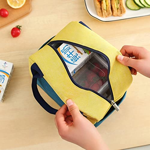 House of Quirk Portable Reusable Lunch Bag Insulated Lunch Bag with Aluminum Foil, Lunch Tote Handbag for Women,Men,School, Office (Igloo Yellow) - Image 3