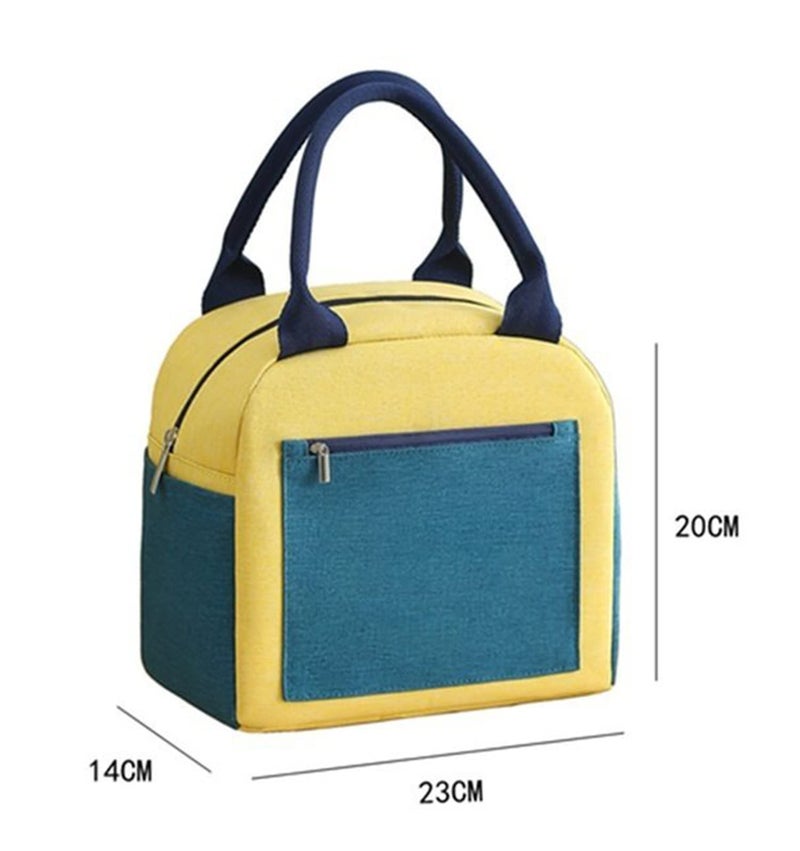House of Quirk Portable Reusable Lunch Bag Insulated Lunch Bag with Aluminum Foil, Lunch Tote Handbag for Women,Men,School, Office (Igloo Yellow) - Image 2