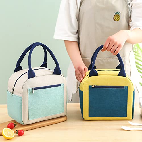 House of Quirk Portable Reusable Lunch Bag Insulated Lunch Bag with Aluminum Foil, Lunch Tote Handbag for Women,Men,School, Office (Igloo Yellow) - Image 5