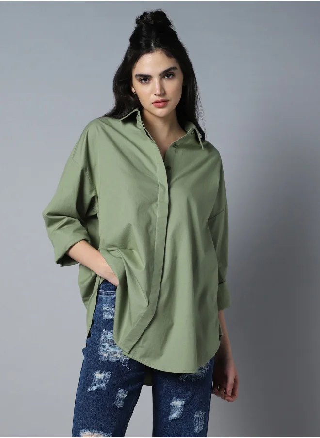 HIGH STAR Women Green Shirts