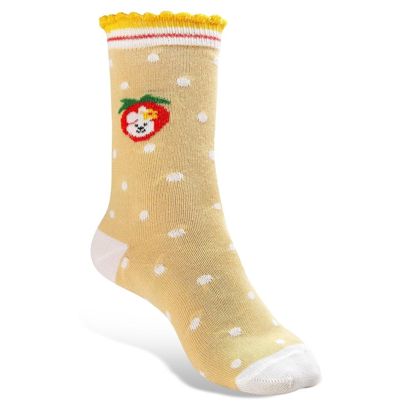 Texton Texlon Kids Calf Length Cotton Spandex Socks For Girls (Pack of 5)(Multicolor) - Image 3
