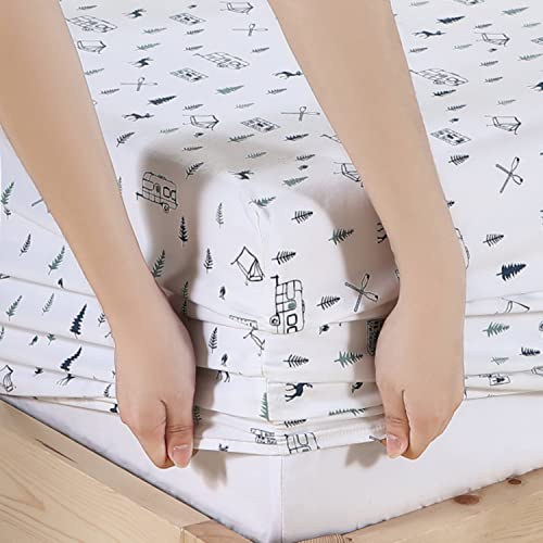 Eddie Bauer - Full Sheets, Cotton Percale Bedding Set, Crisp & Cool Home Decor, Dorm Room Essentials (Campout Dark Blue, Full) - Image 5