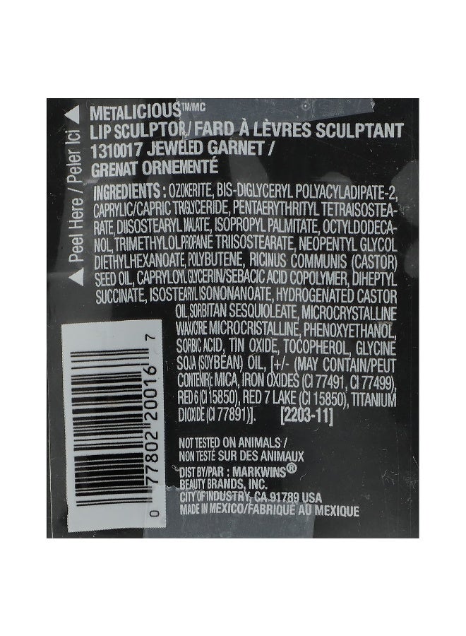 Black Radiance Black Radiance, Metalicious, Lip Sculptor, 1310017 Jeweled Garnet, 0.077 oz (2.2 g)  - Image 2