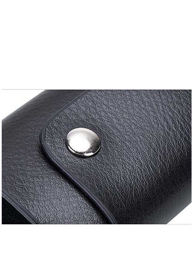 KASTWAVE Unisex Genuine Cow Leather Keychain Bag Men Women Key Holder Organizer Pouch Car Key Case Magnetic Buckle-Black  - Image 5