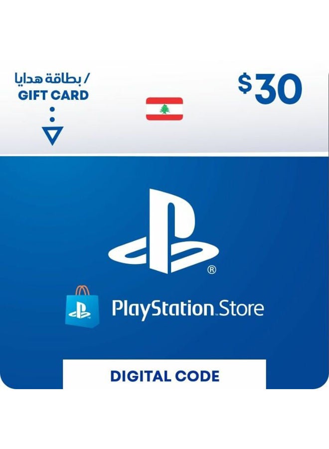 Playstation Lebanon 30 USD Gift Card