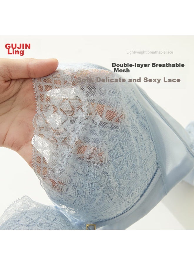 Gujin Women's Bra, Push-up For Small Side Support, Comfortable, Soft Underwire, Lace Thin Style, Apricot Skin Color, Size 75a - Image 2