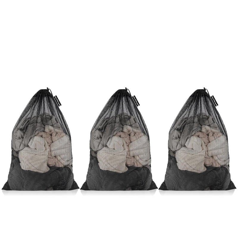 MUTMAIN MUTMAIN Laundry Bag for Clothes washing machine Pack of 3 Medium Foldable Mesh Bag with drawstring closure Cloth Storage Organizer Store Dirty Clothes Bra Washing Bags Travel Pouch Packing Bags  - Image 1