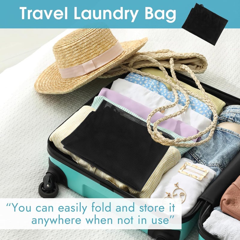 MUTMAIN MUTMAIN Laundry Bag for Clothes washing machine Pack of 3 Medium Foldable Mesh Bag with drawstring closure Cloth Storage Organizer Store Dirty Clothes Bra Washing Bags Travel Pouch Packing Bags  - Image 5