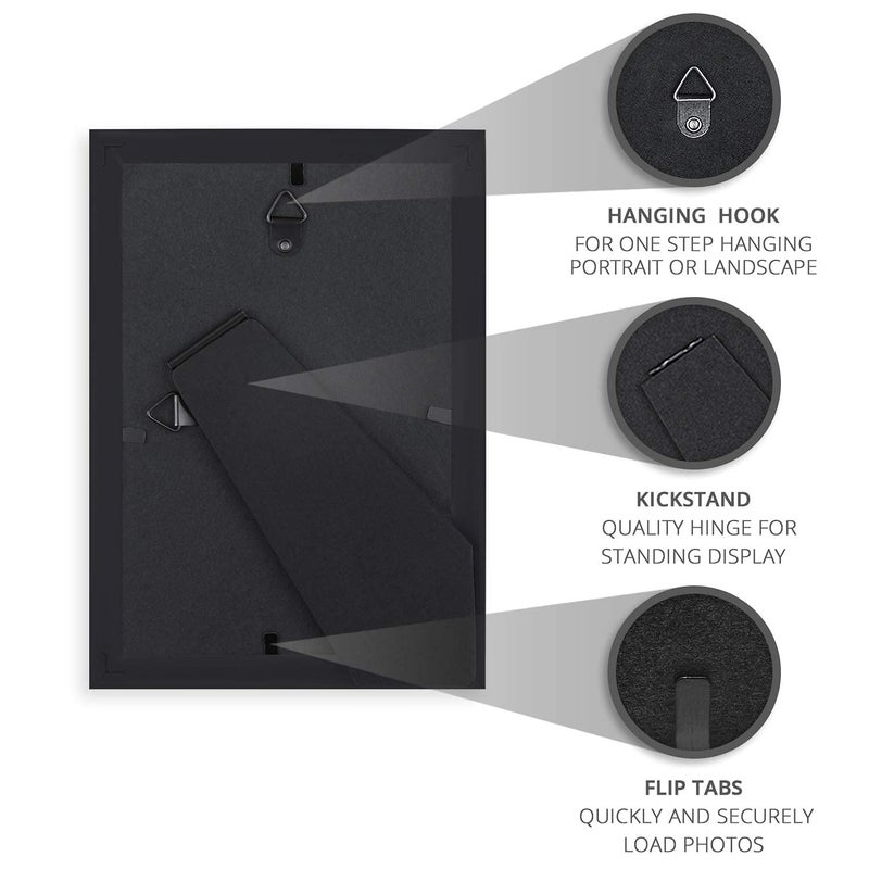 Langdon House 4x6 Picture Frames (Black, 12 Pack), Contemporary Frame Set, Wall Mount or Table Top, Prosperity Collection - Image 4