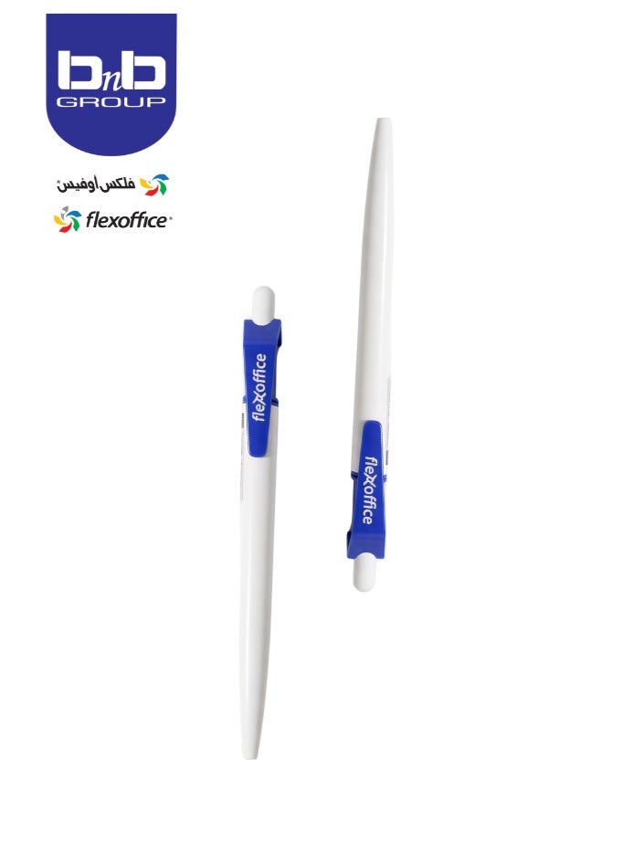 FLEXOFFICE Ballpoint Pens, Black Ink,Fine Point, 30pc Jar, Quick Smooth Writing, Ball point Pens, for School, Office Supplies (  FO-02-Blue) - Image 4