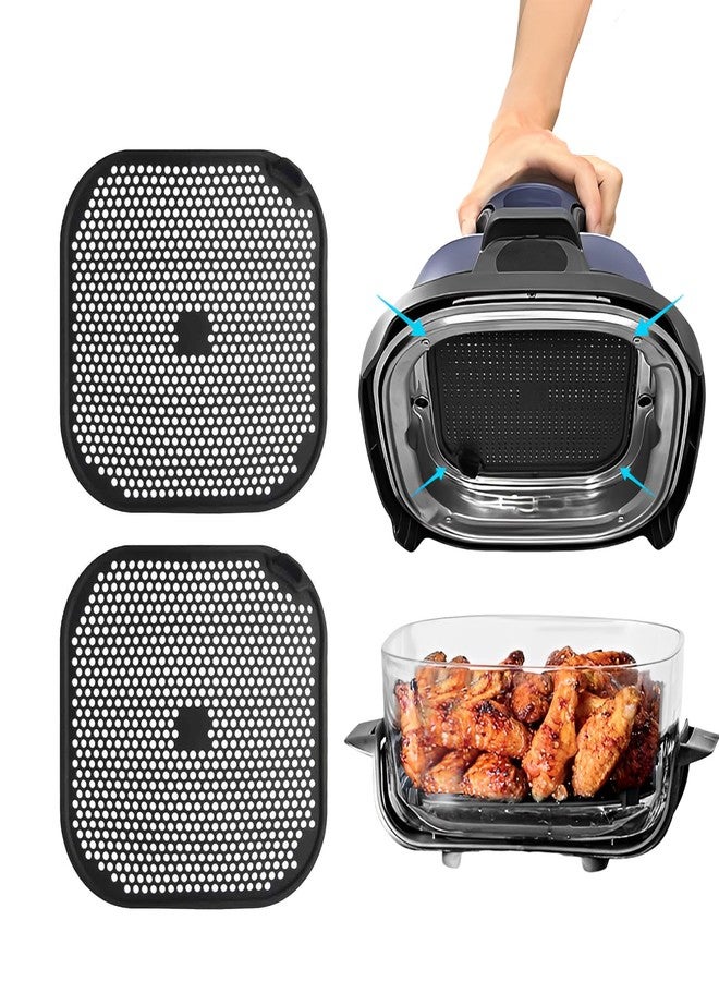 Volpki 2 Pcs Ninja Air Fryer Splatter Screen, Silicone Combi Accessories For Ninja Crispi Fn101, Reusable Air Fryer Replacement Parts(Updated Version with Larger Cooling Holes) - Image 1