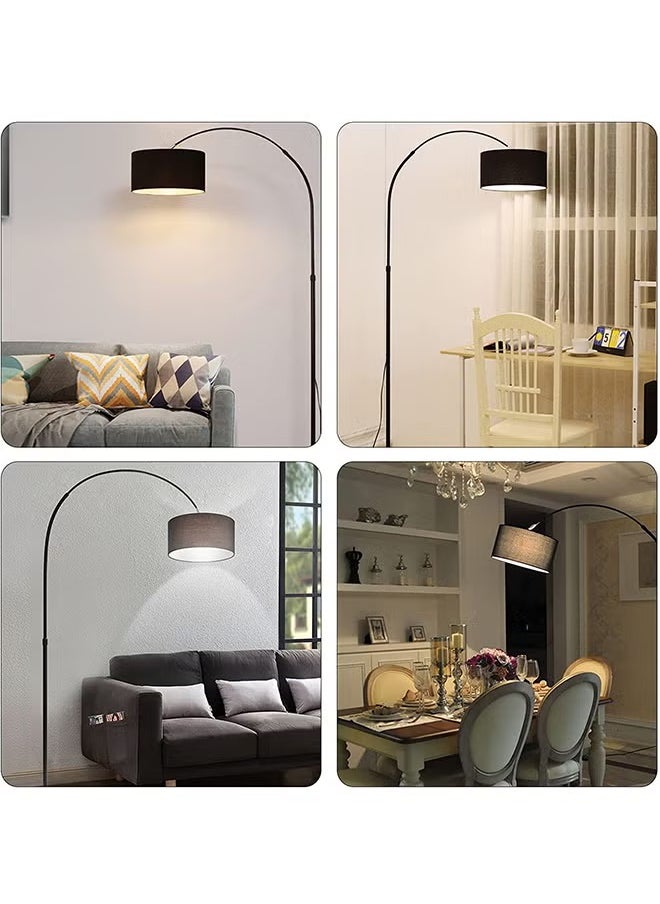 Cady One Tall Lampshade and LED Floor Lamp for Living Room with Adjustable Hanging Cylinder Shade with Remote Control, Reading Light for Bedroom or Office Black 12W 185 x 38cm  - Image 4