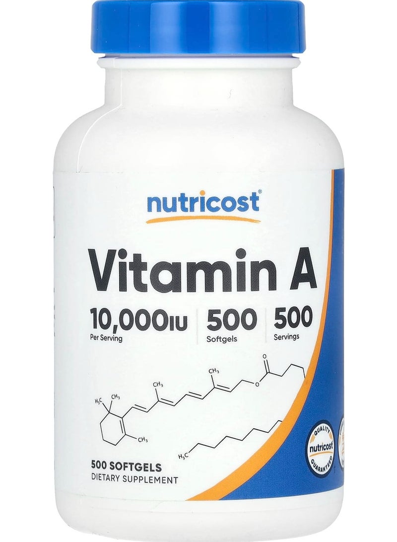 Nutricost Vitamin A, 10,000 IU, 500 Softgels