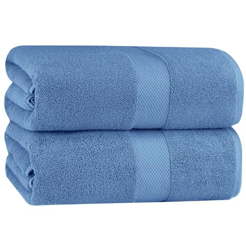 COTTON CRAFT Hotel Spa Luxury Bath Sheet  2 Pack  Oversized Extra Large 40 x 80  Heavyweight 700 GSM 2 Ply Ringspun Cotton  Soft Absorbent Everyday Use Home Bath Easy Care Towel Set  White