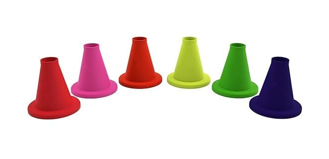 Cricket Batting Tee - Durable TPR Material | Cricket Cones for Exercise | Cricket Equipment Tee for Batting, Cricket Practice | Cricket Cones for Practice (Multicolor, Pack of 6) (12)