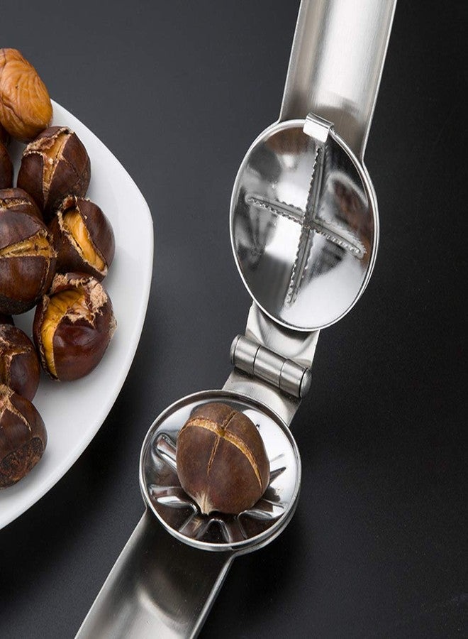Artcome كماشة فتاحة المكسرات المعدنية متعددة الوظائف من آرتكوم، مزودة بعصاتين لفتح الكستناء والجوز واللوز والبندق. - Image 5