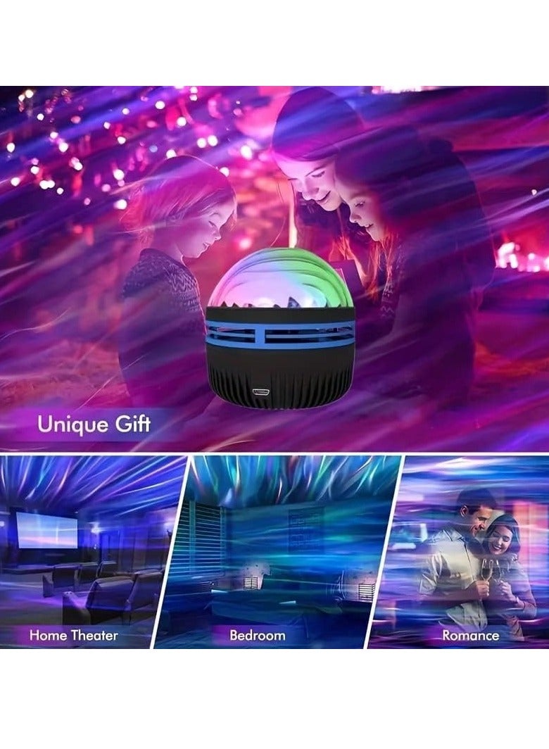 جهاز عرض أضواء الشمال، 7 تأثيرات إضاءة، مناسب لغرفة النوم والحفلات والتأمل والاسترخاء وغرفة الألعاب والمسرح المنزلي والهدايا. مع جهاز تحكم عن بعد (نمط الموجة) - Image 2