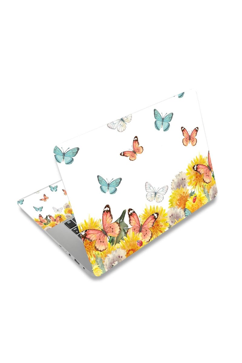 HAPPYLIVE SHOPPING Laptop skin sticker decal,12'' 13'' 13.3'' 14'' 15'' 15.4'' 15.6'' laptop skin sticker protector cover for toshiba hp samsung dell apple acer leonovo sony asus laptop notebook (colorful butterflies) - Image 1
