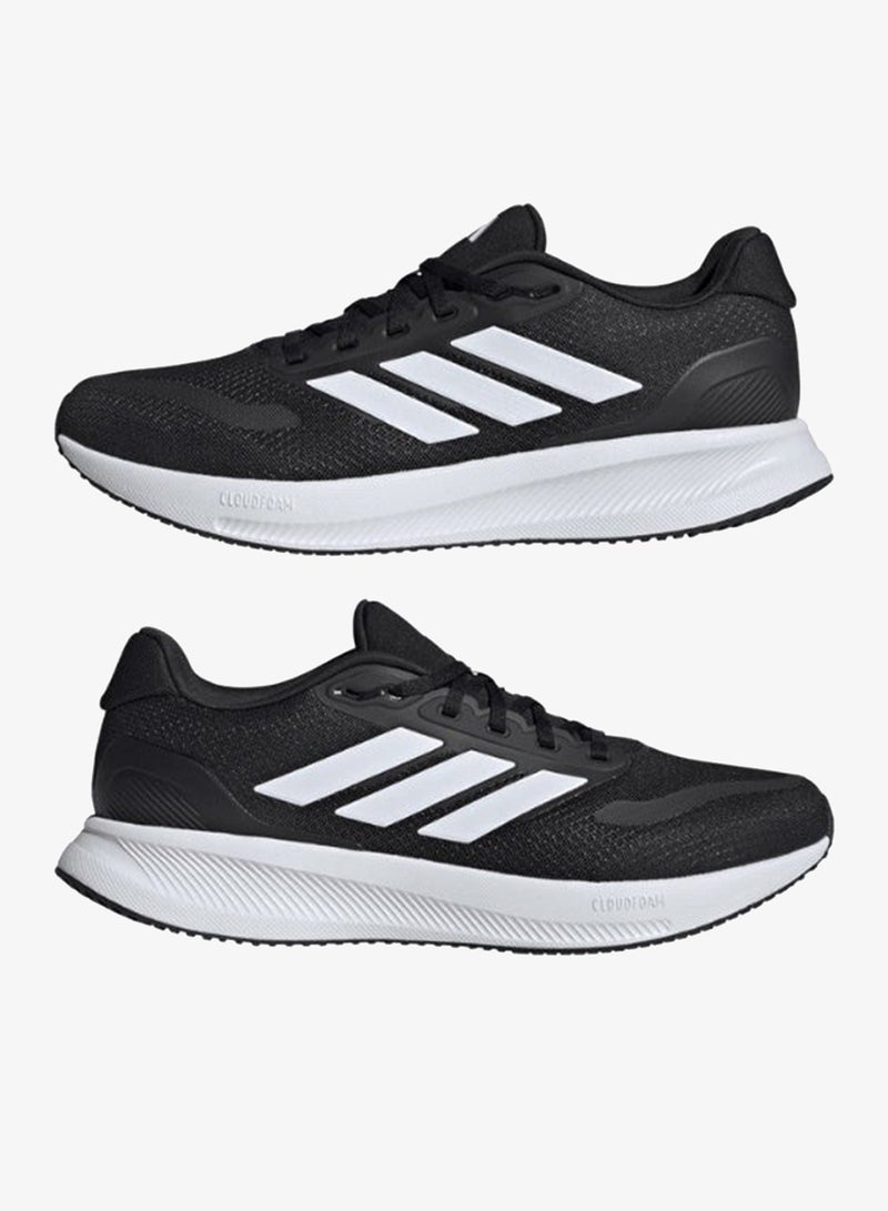 اديداس أديداس ران فالكون 5 عريض للرجال أسود - Image 1