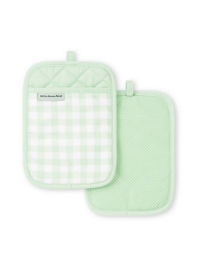 KitchenAid طقم حامل أواني غينغهام 2 قطعة فستق 7 بوصة × 10 بوصة - Image 1