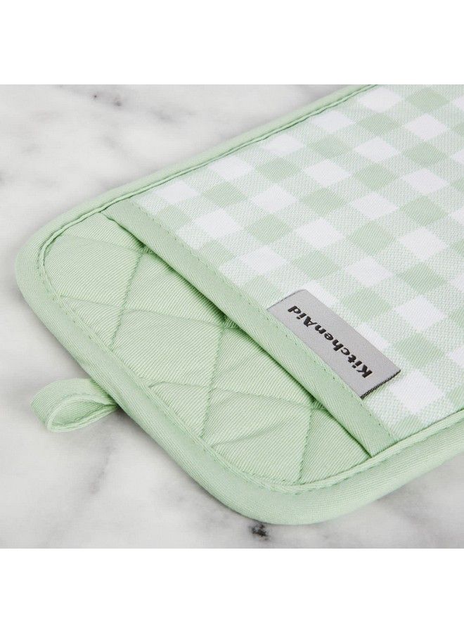 KitchenAid طقم حامل أواني غينغهام 2 قطعة فستق 7 بوصة × 10 بوصة - Image 4