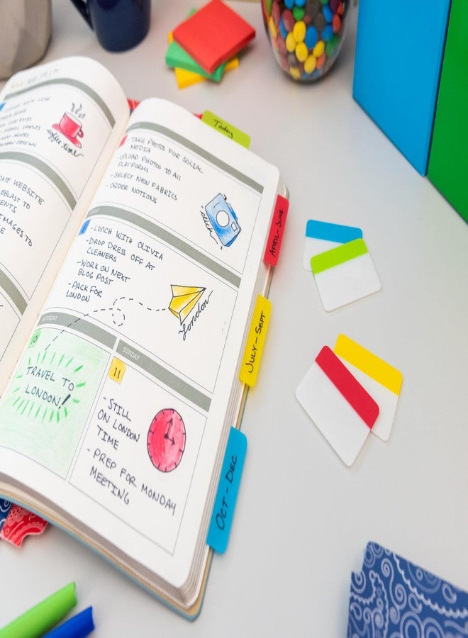 بوست-إت علامات لاصقة من نوع Post-it، مقاس 2 بوصة × 1.5 بوصة، 5 مجموعات من علامات الكتب بألوان متنوعة لوضع علامات مرجعية، وتدوين الملاحظات، والقراءة، والتذكيرات، ألوان أصفر، أحمر، أخضر، أزرق، وبرتقالي (إجمالي 30 علامة) - Image 5