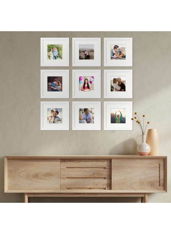 Art Street Photo Frames for Home Décor Set of 9 White Wall Photo Frames for Living Room Decoration (Size - 8 x 8 Inches) - Image 2