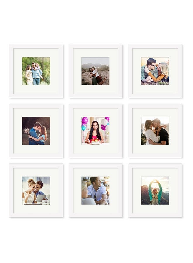Art Street Photo Frames for Home Décor Set of 9 White Wall Photo Frames for Living Room Decoration (Size - 8 x 8 Inches) - Image 1