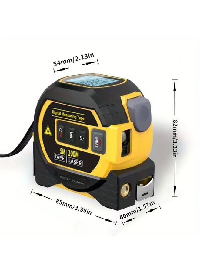 High Precision Laser Rangefinder 100m Laser Ranging 5m Steel Tape Measure - Image 1