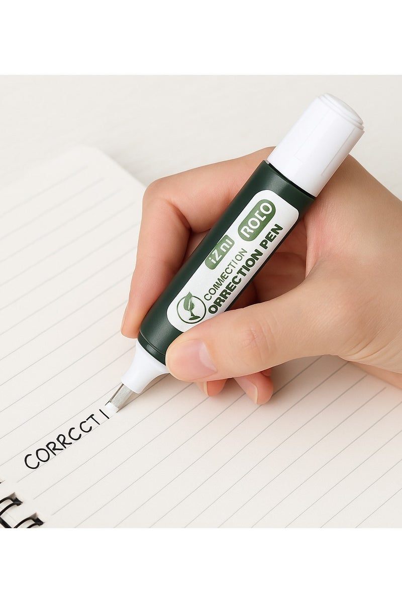 ROCO 2-Piece Correction Pens – 12ml Each, Quick Dry, Smooth Flow, Metal Tip for Office & School - Image 2