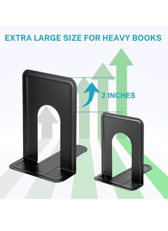 Daytoyz MaxGear Universal Bookends for Shelves Premium Non-Slip Heavy Duty Metal Book Ends for Books Movies CDs Video Games Black  - Image 2