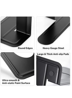Daytoyz MaxGear Universal Bookends for Shelves Premium Non-Slip Heavy Duty Metal Book Ends for Books Movies CDs Video Games Black  - Image 3