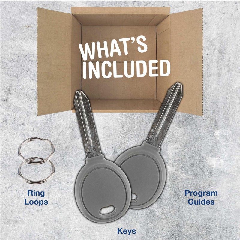 KeylessOption 2x KeylessOption Car Key Replacement for 1998 1999 2000 2001 2002 2003 2004 2005 2006 Chrysler Sebring Town Country Dodge Caravan Durango Ram Jeep Cherokee Wrangler, Y160 4D 64, Self Programming - Image 2