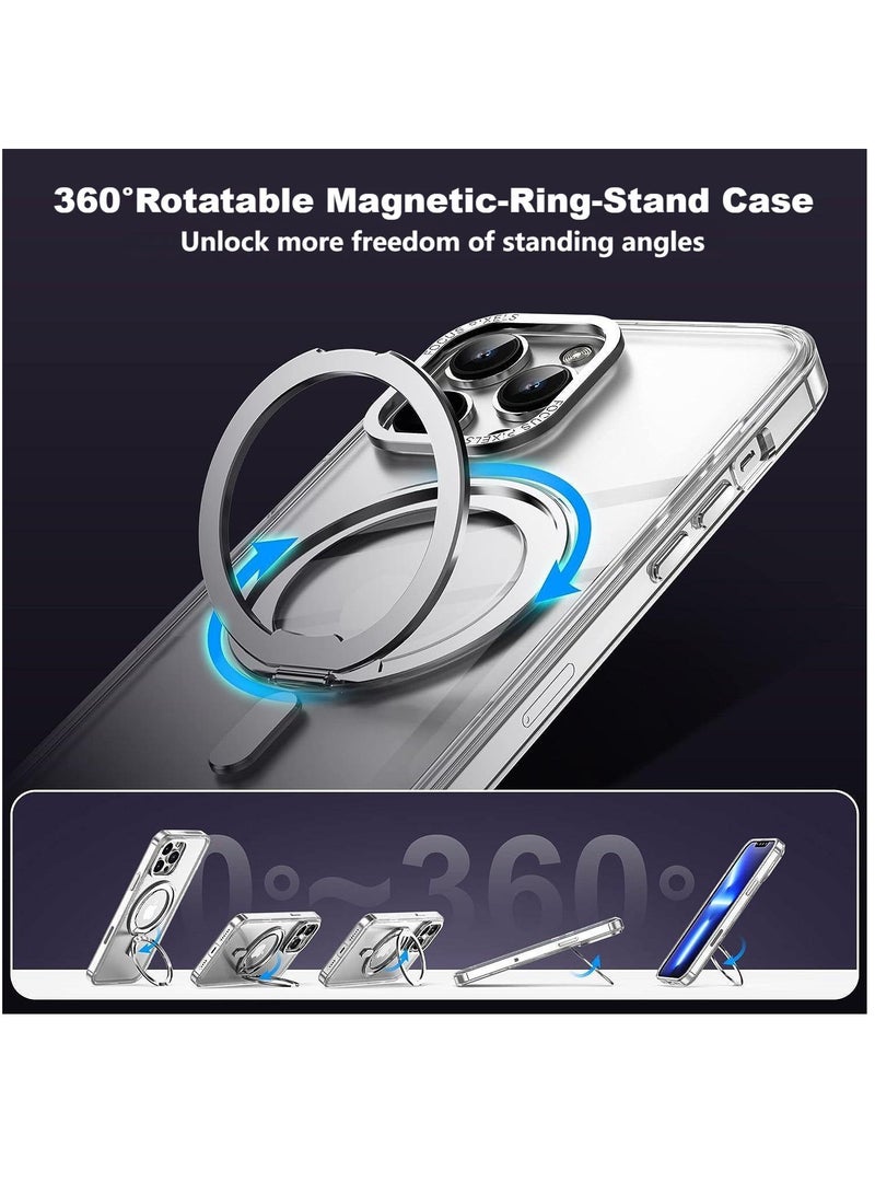 Bobo 360° Rotatable Ring For iPhone 16 Pro Max Phone Case Compatible With Magsafe With Stand Magnetic Ring Holder Military Grade Shockproof Transparent Back Slim Cover - Image 5