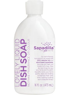 Sapadilla Liquid Dish Soap - Sweet Lavender + Lime - Made with 100% Pure Essential Oil Blends, Tough on Grease, Aromatic & Fragrant Dishwashing Liquid, Plant Based, Biodegradable, 12 Ounce (Pack of 1)  - Image 1