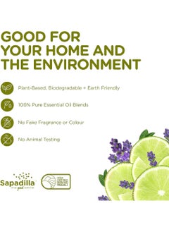 Sapadilla Liquid Dish Soap - Sweet Lavender + Lime - Made with 100% Pure Essential Oil Blends, Tough on Grease, Aromatic & Fragrant Dishwashing Liquid, Plant Based, Biodegradable, 12 Ounce (Pack of 1)  - Image 5