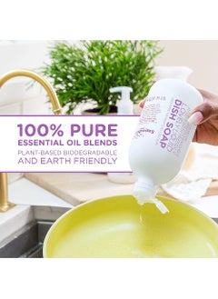 Sapadilla Liquid Dish Soap - Sweet Lavender + Lime - Made with 100% Pure Essential Oil Blends, Tough on Grease, Aromatic & Fragrant Dishwashing Liquid, Plant Based, Biodegradable, 12 Ounce (Pack of 1)  - Image 2