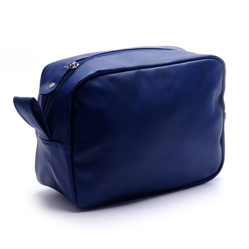Men'S Shaving Bag Travel Wash Storage Bag Pu Solid Color Simple Square Zipper Cosmetic Bag - Image 4