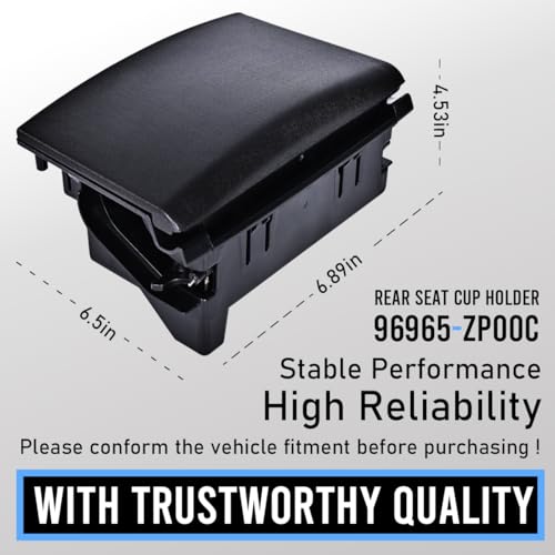 EKLN Black Rear Seat Cup Holder Insert Console Box Assembly fits for 2005-2019 Nissan Frontier Xterra Pathfinder Replacement OE# 96965-ZS00A 96965-ZP00C 96965-ZP00D - Image 5