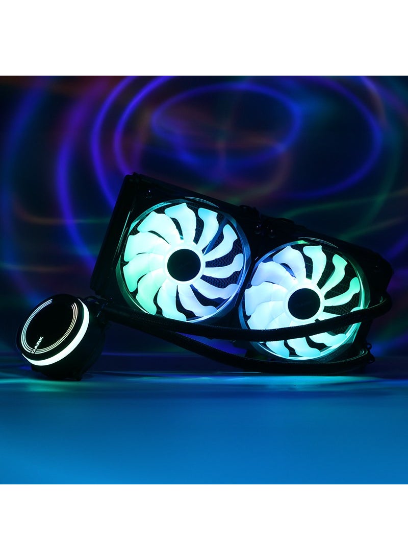 Dark Aquaforce W247 240MM 2X12CM Argb LED Fan + Pump Intel & Amd Compatible Liquid Cooling System (DKCCW247)  - Image 3