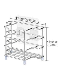 Linkidea 1 Pack Silver  Toothbrush Holder Stainless Steel Multifunctional 1 2 Slot Toothbrush Holder Wall Mounted For Bathroom Shower Wall Toothbrush Holder Stand For Electronic Toothbrush T...  - Image 3