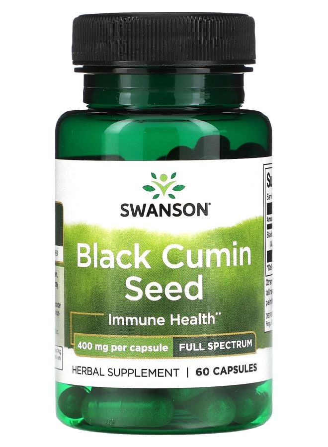 SWANSON Black Cumin Seed Full Spectrum 400 mg 60 Capsules