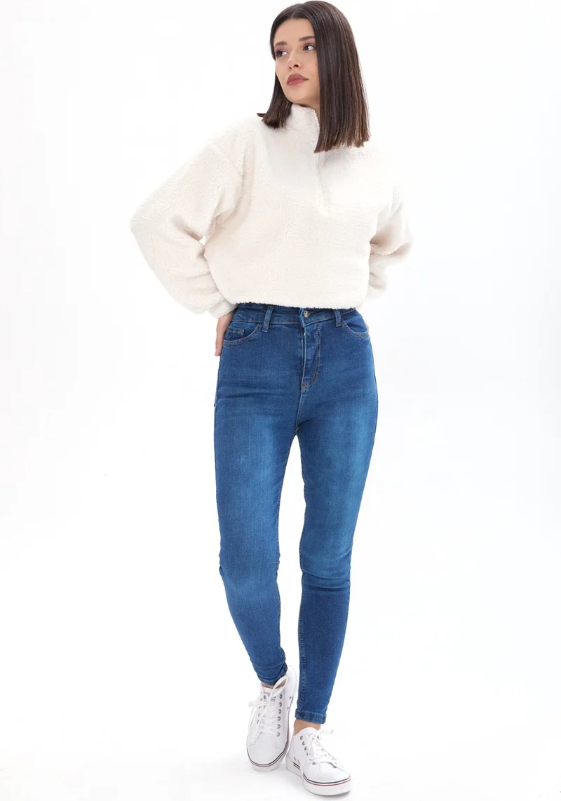 Tofisa 23659-BLUE Skinny Lycra Jeans