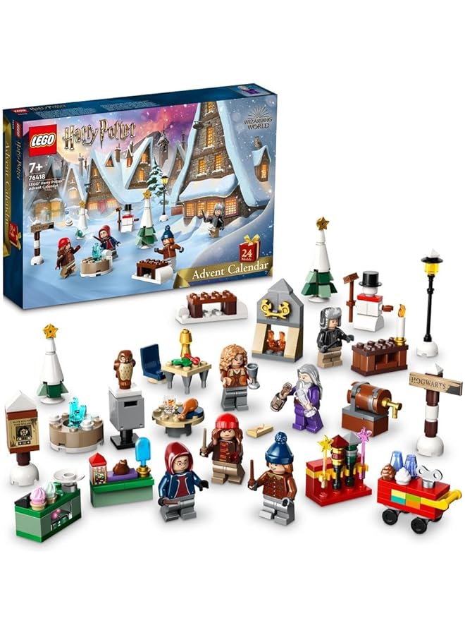 LEGO 76418 Harry Potter Advent Calendar 2023 With 24 Gifts Including 18 Hogsmeade Village Mini Builds And 6 Minifigures Countdown Toys For Kids Girls Boys And Fans  - Image 1