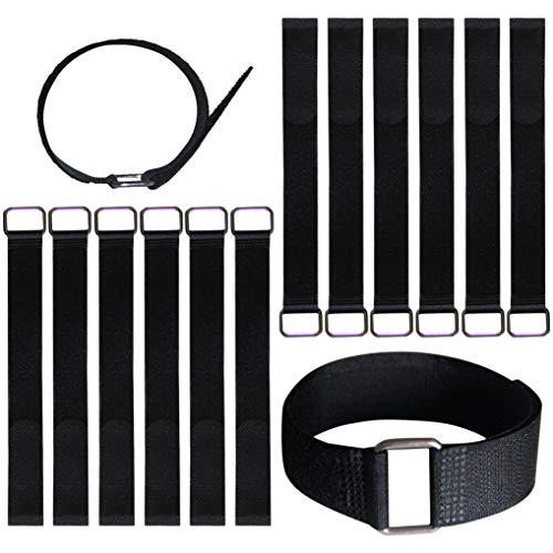 VIGAER 12 inch Reusable Fastening Cable Straps - Hook and Loop Fixing Straps - 12 Pack - Image 1