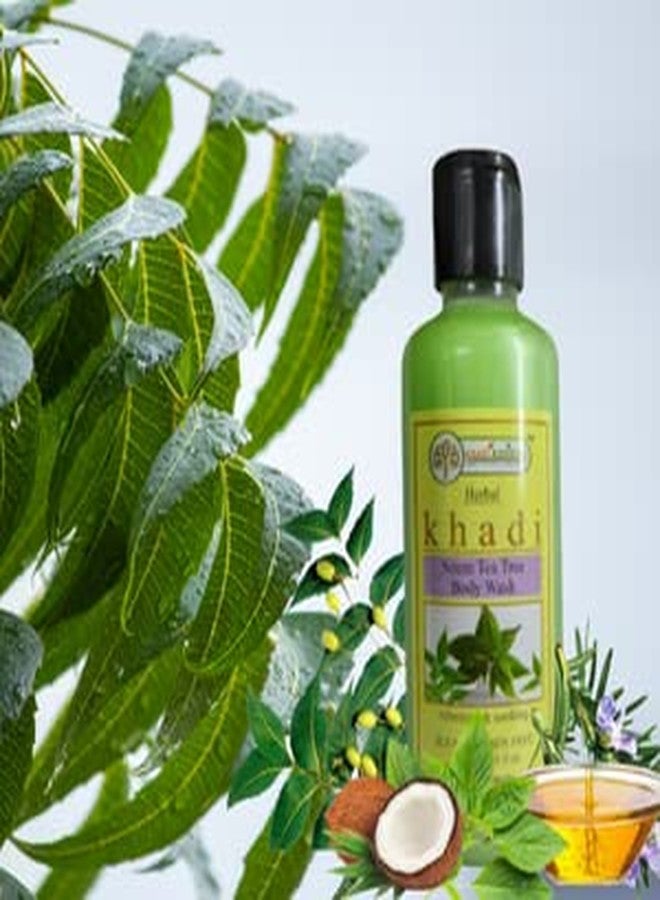 Khadi Rishikesh Herbal Neem Tea Tree Anti Acne Body Wash,Relieve Skin Dryness,Shower Gel For Skin Refreshing & Soothing,Neem Remove Acne,Daily Use, SLS & Paraben Free- 210ml (Pack of 4 (4X210ml)) - Image 3
