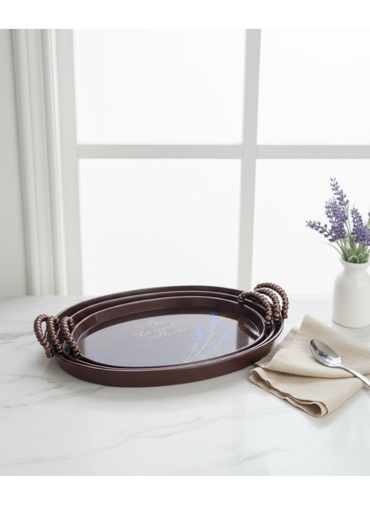 طقم صواني بنقشة من 3 قطع مقاس 32/36/40 سم - Image 2